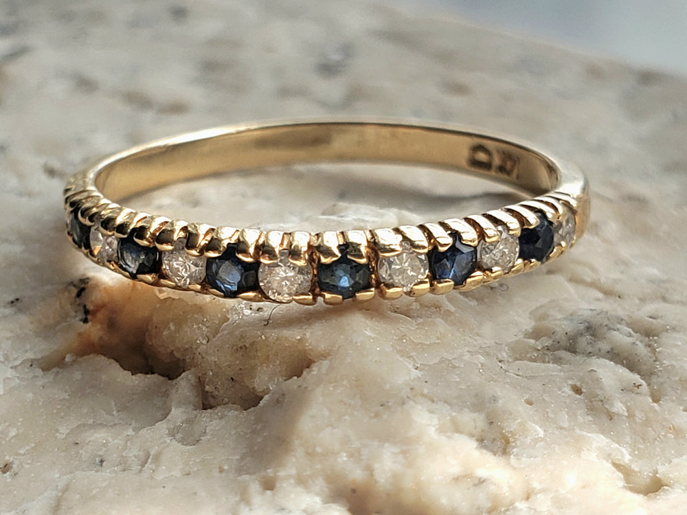 Sapphire and Diamond Band / Half Eternity Band / Anniversary Ring