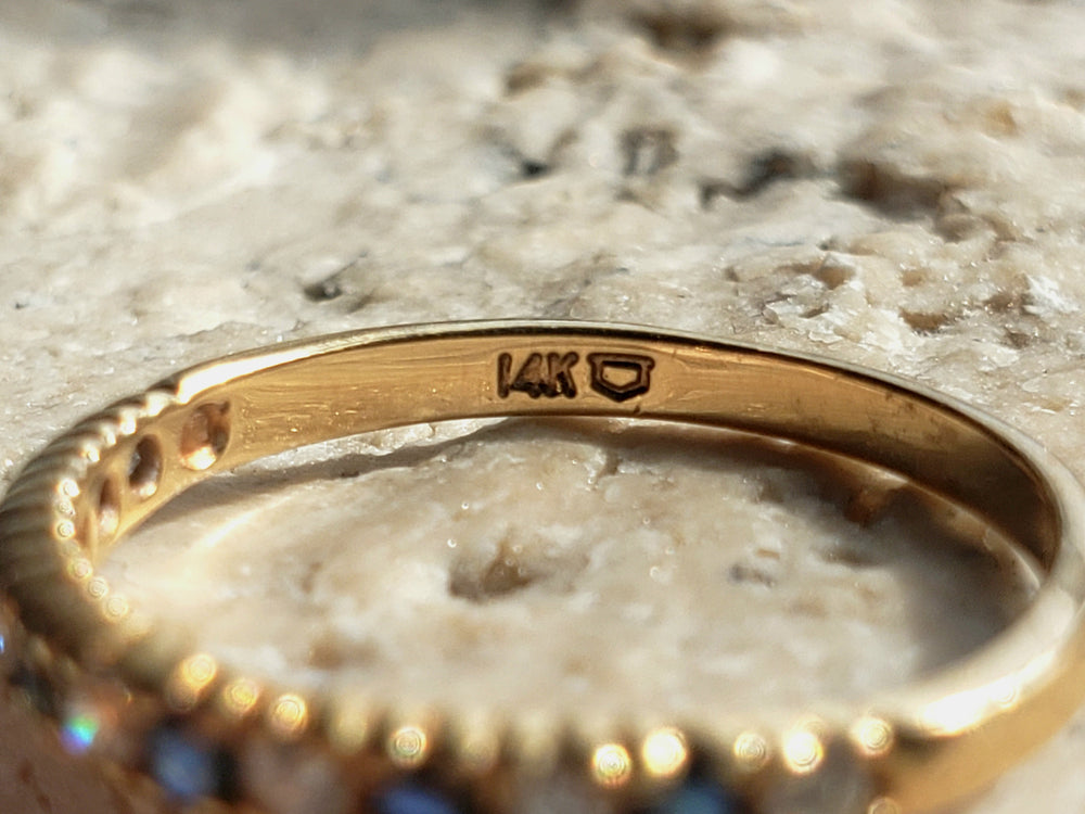 Sapphire and Diamond Band / Half Eternity Band / Anniversary Ring