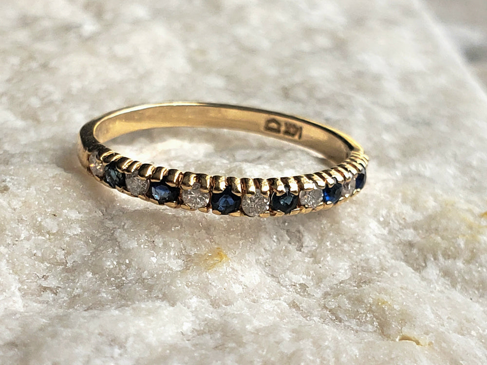 Sapphire and Diamond Band / Half Eternity Band / Anniversary Ring