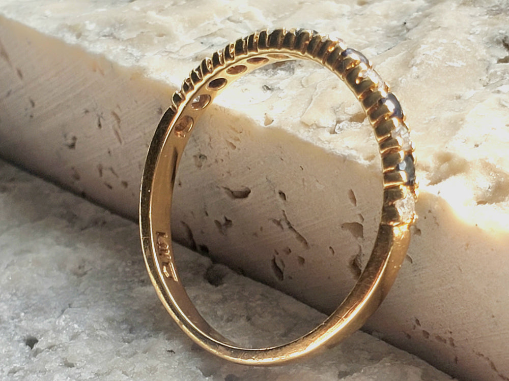 Sapphire and Diamond Band / Half Eternity Band / Anniversary Ring