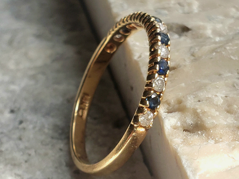 Sapphire and Diamond Band / Half Eternity Band / Anniversary Ring