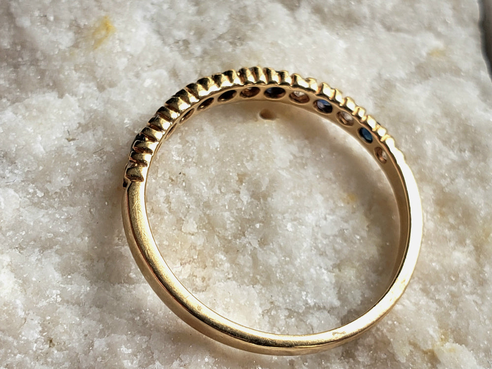Sapphire and Diamond Band / Half Eternity Band / Anniversary Ring