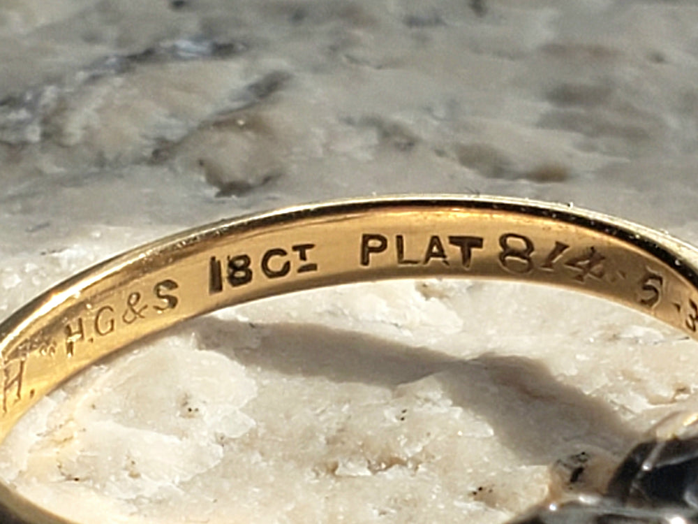 Three Stone Art Deco Engagement Ring / Circa 1938 Diamond Ring