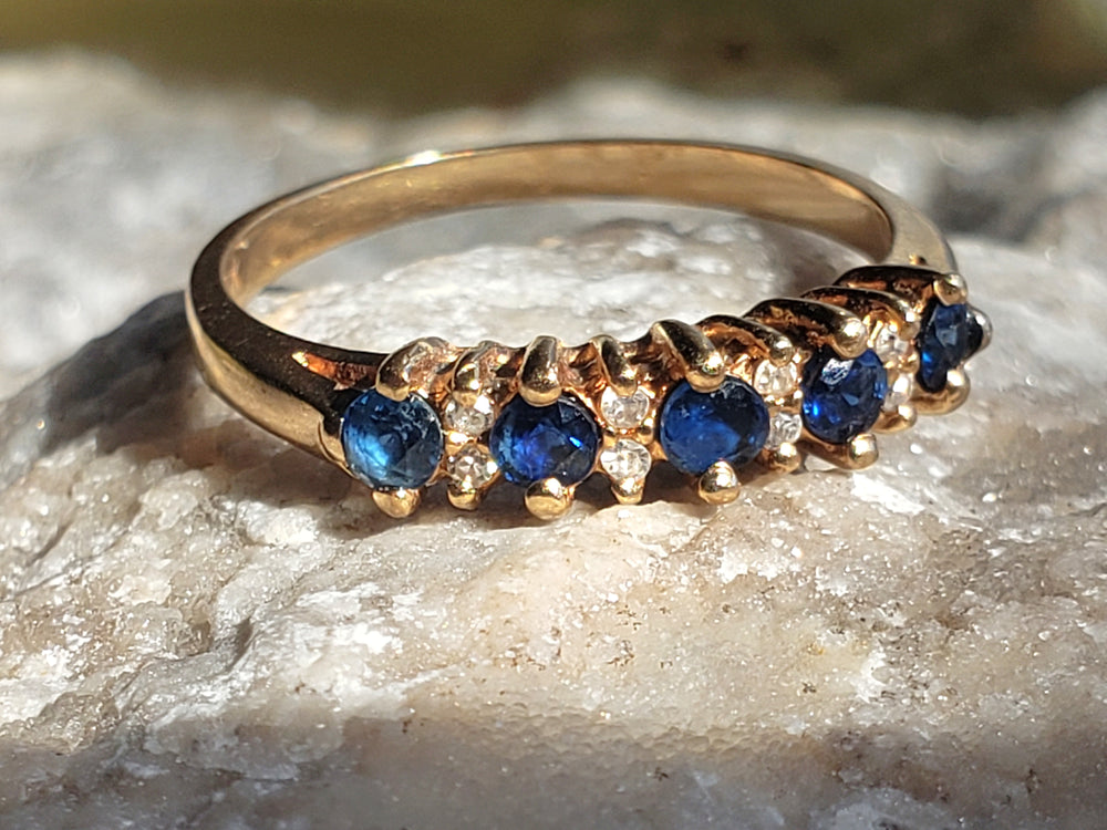 Anniversary Band / Push Present / September Birthstone Ring / Garnet and Glass Ring