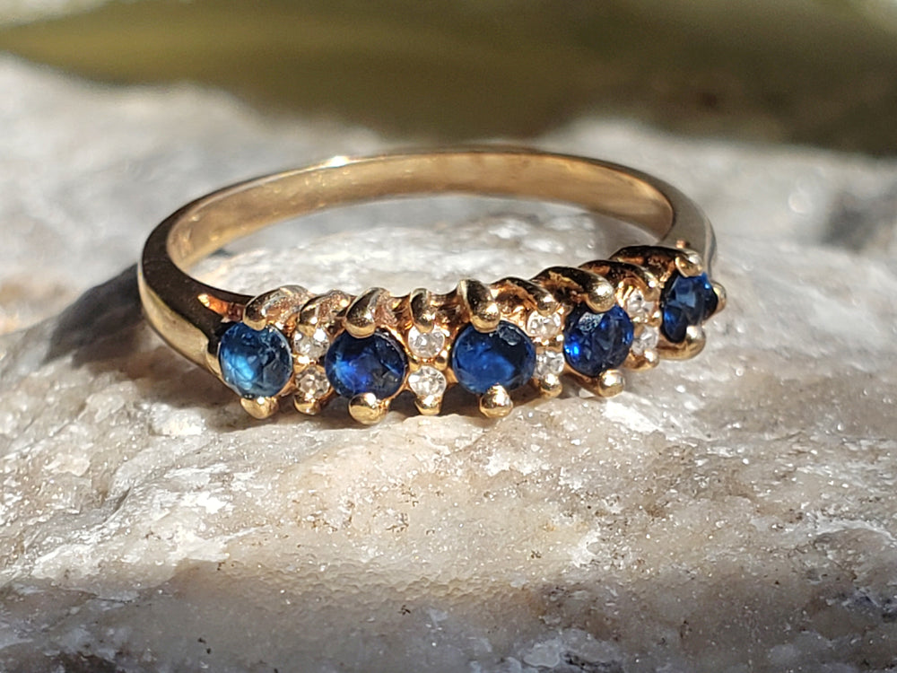 Anniversary Band / Push Present / September Birthstone Ring / Garnet and Glass Ring