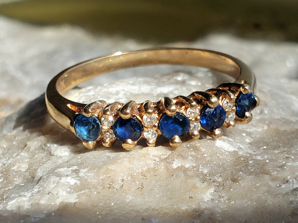 Anniversary Band / Push Present / September Birthstone Ring / Garnet and Glass Ring
