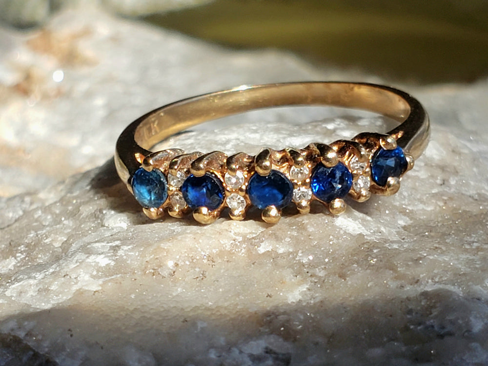 Anniversary Band / Push Present / September Birthstone Ring / Garnet and Glass Ring