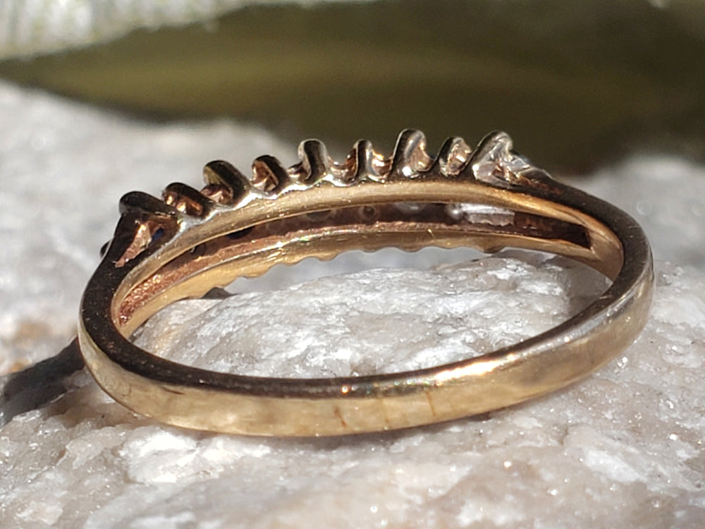 Anniversary Band / Push Present / September Birthstone Ring / Garnet and Glass Ring