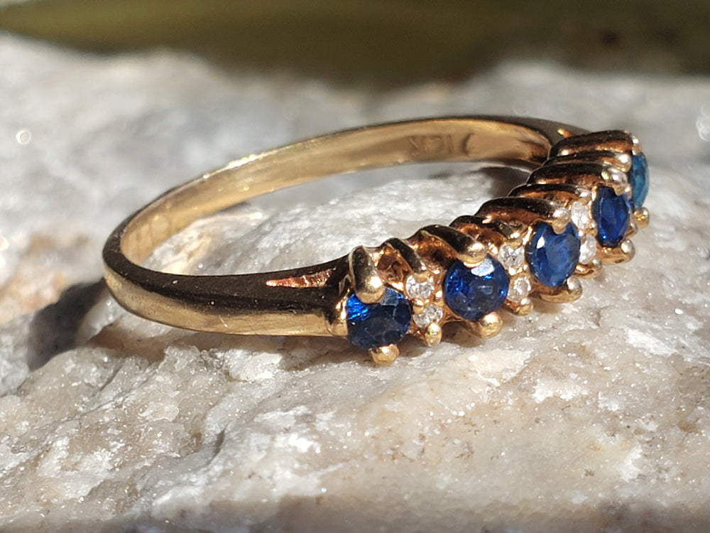 Anniversary Band / Push Present / September Birthstone Ring / Garnet and Glass Ring