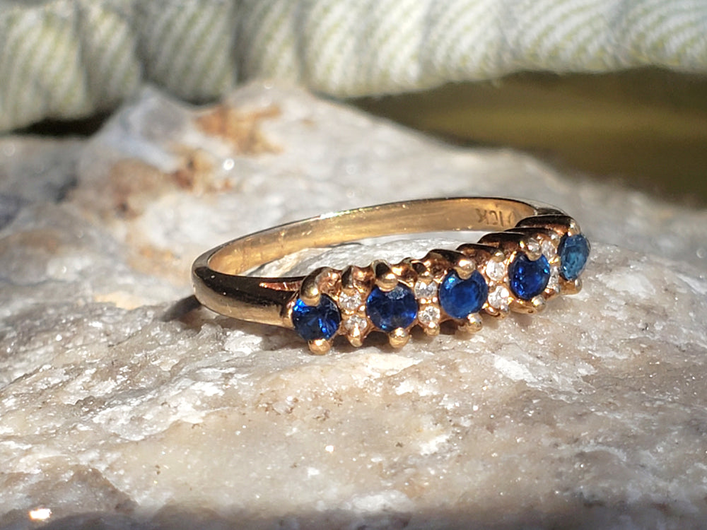 Anniversary Band / Push Present / September Birthstone Ring / Garnet and Glass Ring