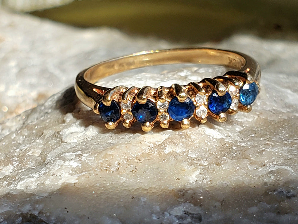 Anniversary Band / Push Present / September Birthstone Ring / Garnet and Glass Ring