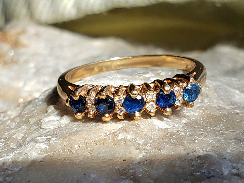 Anniversary Band / Push Present / September Birthstone Ring / Garnet and Glass Ring