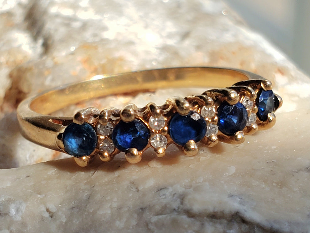 Anniversary Band / Push Present / September Birthstone Ring / Garnet and Glass Ring