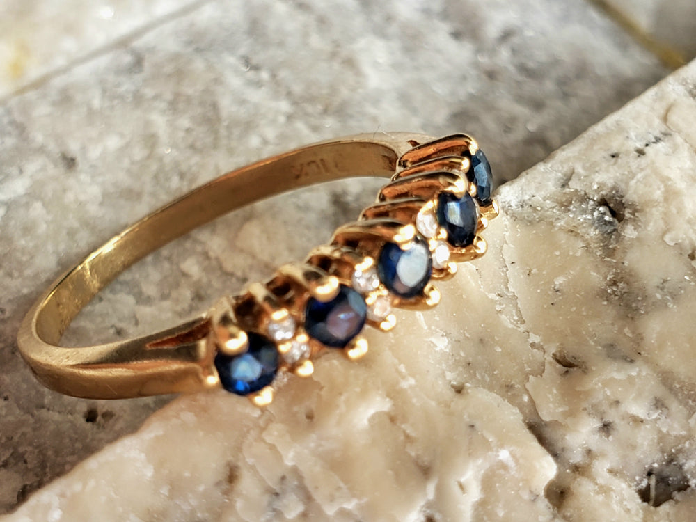 Anniversary Band / Push Present / September Birthstone Ring / Garnet and Glass Ring