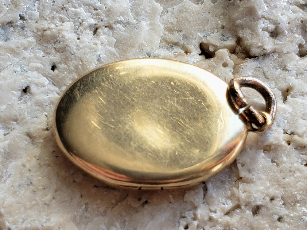 Diamond Locket / Gold Locket / Two Tone Gold Diamond Pendant / Art Deco Locket