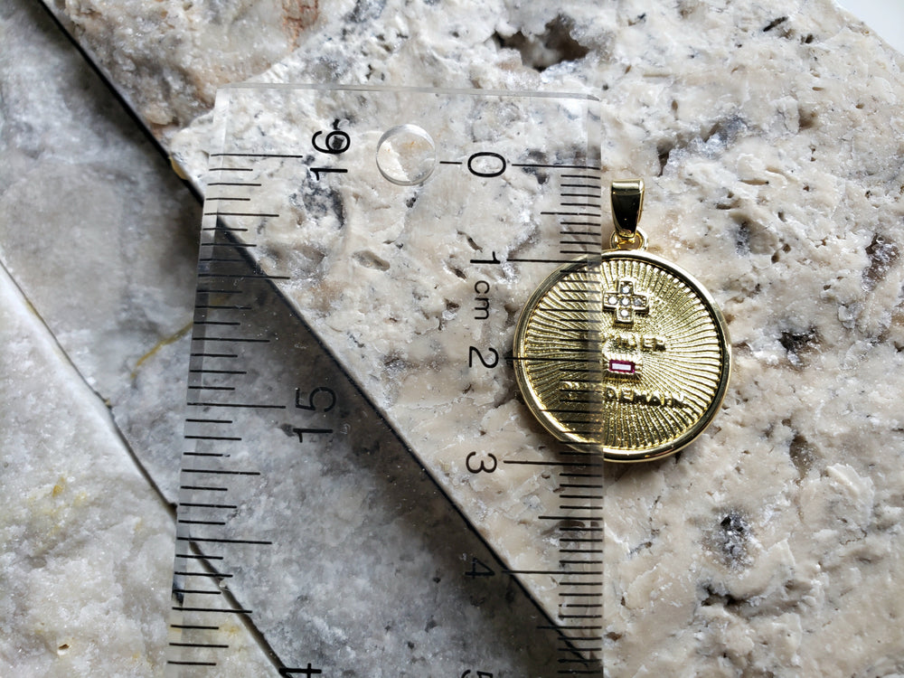 Smaller Augis Medal / + qu'hier - que demain Pendant / French Love Medal