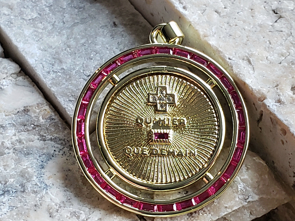 Augis Medal / + qu'hier - que demain Pendant / French Love Medal