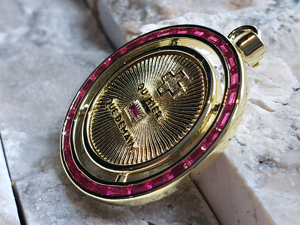 Augis Medal / + qu'hier - que demain Pendant / French Love Medal
