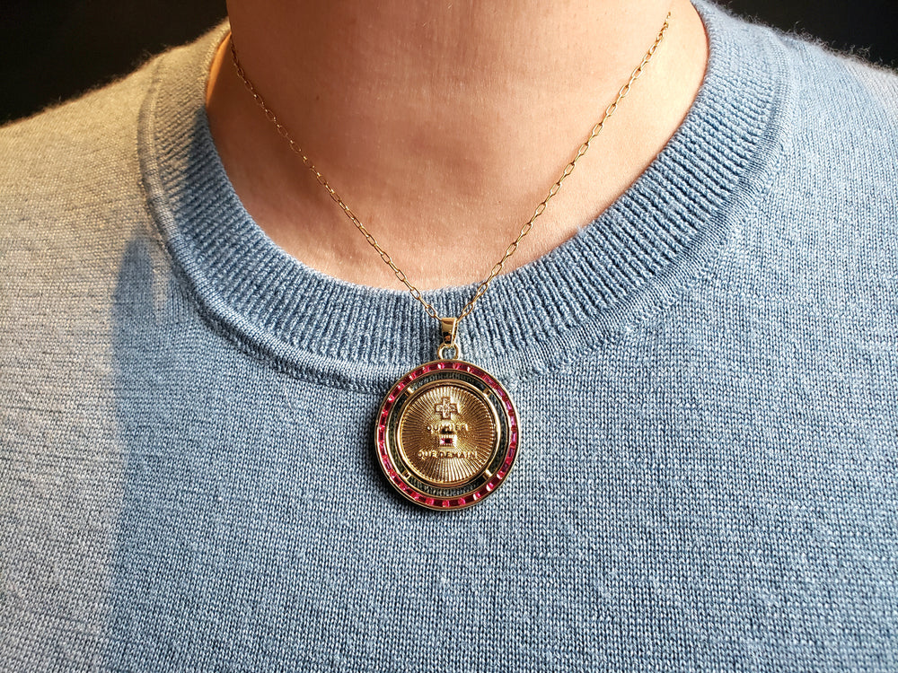 Augis Medal / + qu'hier - que demain Pendant / French Love Medal