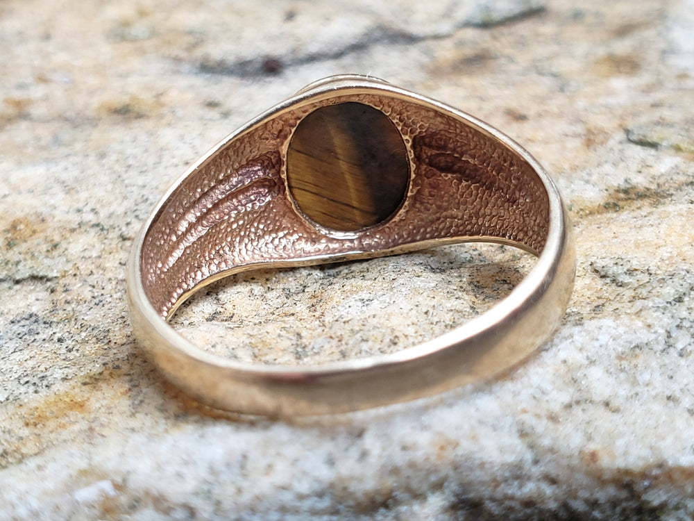 Tigers eye signet ring / Tiger's eye Ring / Cats Eye Ring