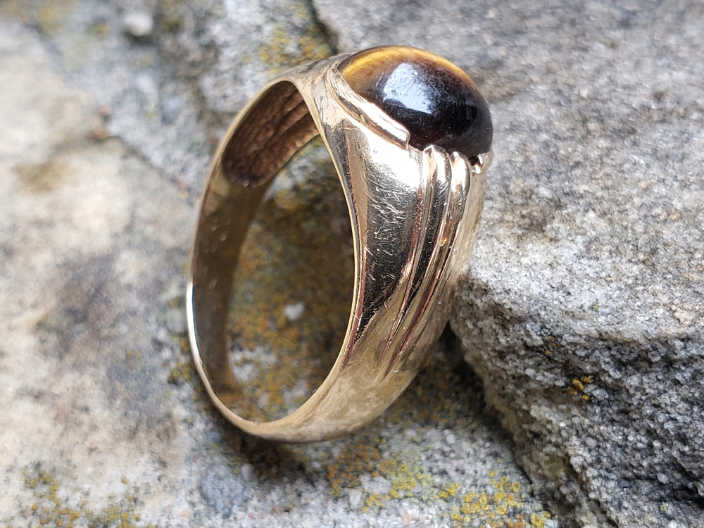 Tigers eye signet ring / Tiger's eye Ring / Cats Eye Ring