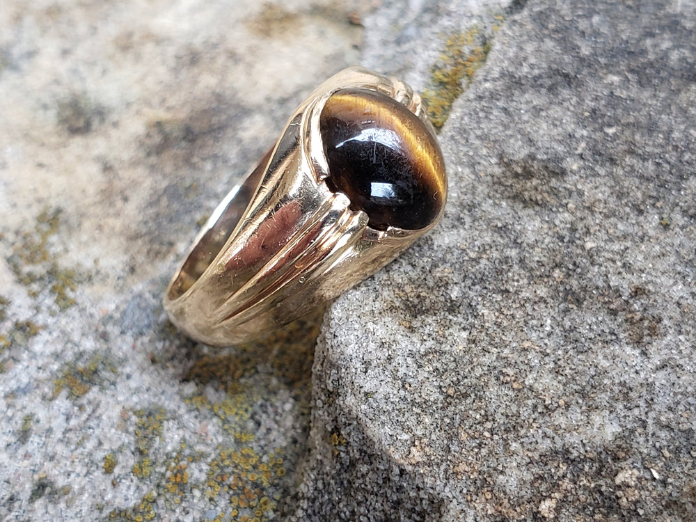 Tigers eye signet ring / Tiger's eye Ring / Cats Eye Ring
