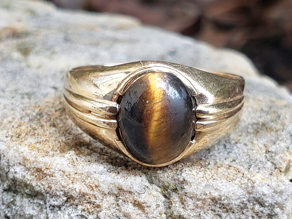 Tigers eye signet ring / Tiger's eye Ring / Cats Eye Ring