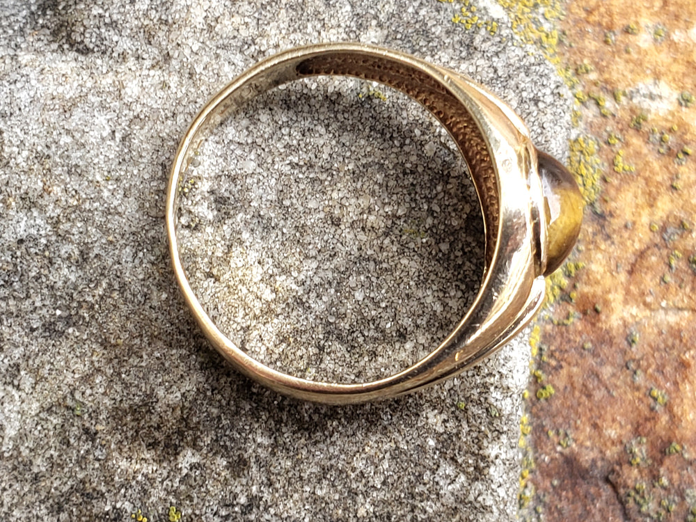 Tigers eye signet ring / Tiger's eye Ring / Cats Eye Ring