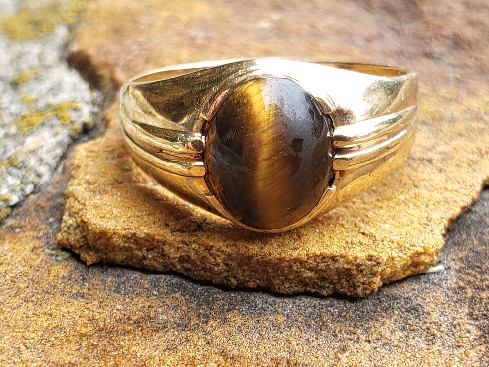 Tigers eye signet ring / Tiger's eye Ring / Cats Eye Ring