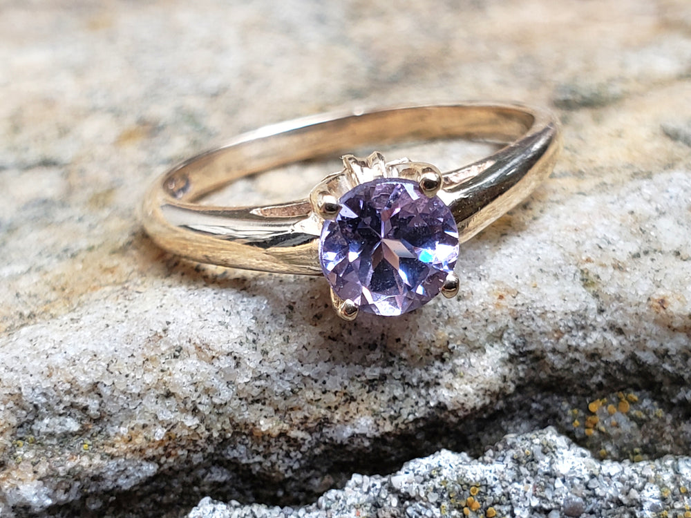 Birks Spinel Ring / Purple Spinel Birks Vintage Ring / Spinel Solitaire Engagement Ring / August Birthstone