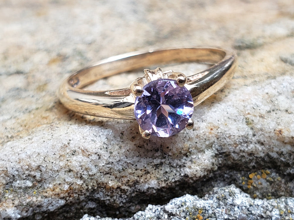 Birks Spinel Ring / Purple Spinel Birks Vintage Ring / Spinel Solitaire Engagement Ring / August Birthstone