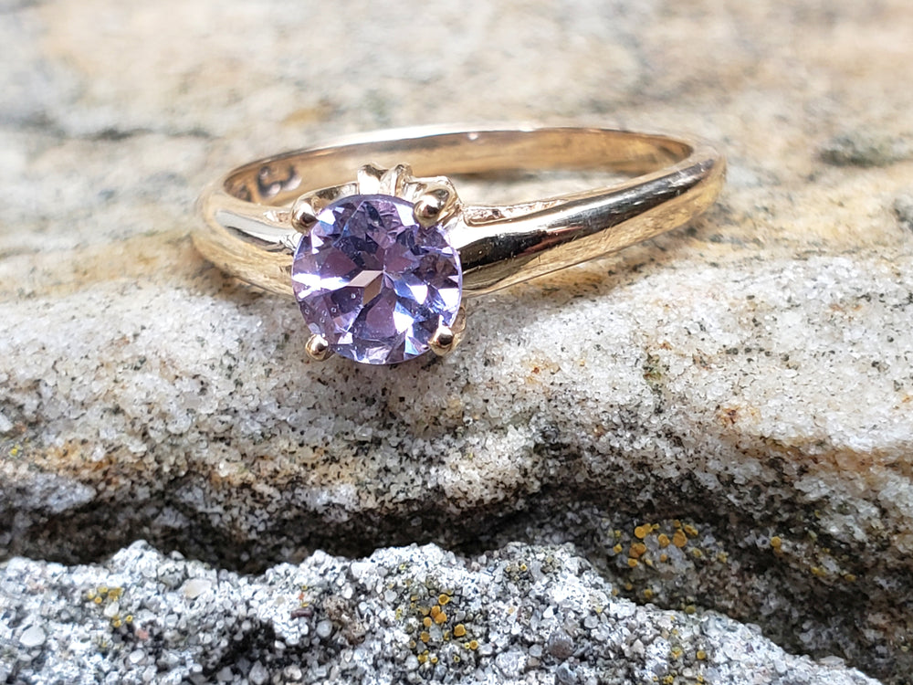 Birks Spinel Ring / Purple Spinel Birks Vintage Ring / Spinel Solitaire Engagement Ring / August Birthstone