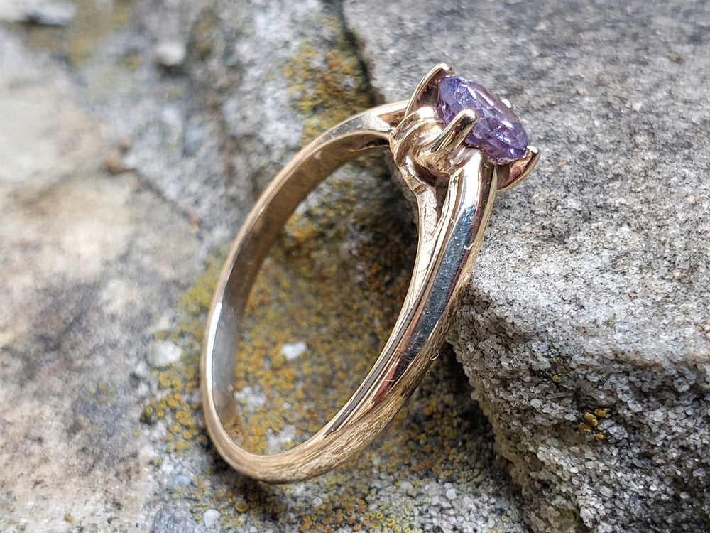 Birks Spinel Ring / Purple Spinel Birks Vintage Ring / Spinel Solitaire Engagement Ring / August Birthstone
