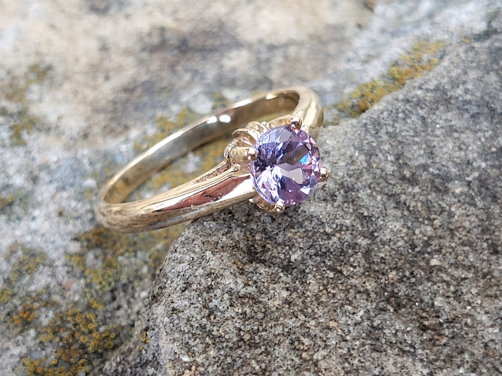 Birks Spinel Ring / Purple Spinel Birks Vintage Ring / Spinel Solitaire Engagement Ring / August Birthstone