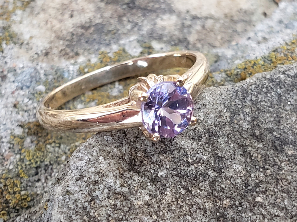 Birks Spinel Ring / Purple Spinel Birks Vintage Ring / Spinel Solitaire Engagement Ring / August Birthstone