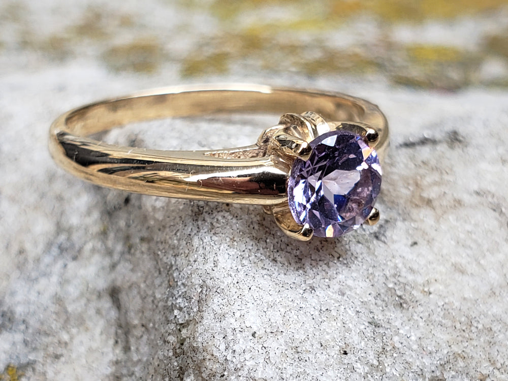 Birks Spinel Ring / Purple Spinel Birks Vintage Ring / Spinel Solitaire Engagement Ring / August Birthstone