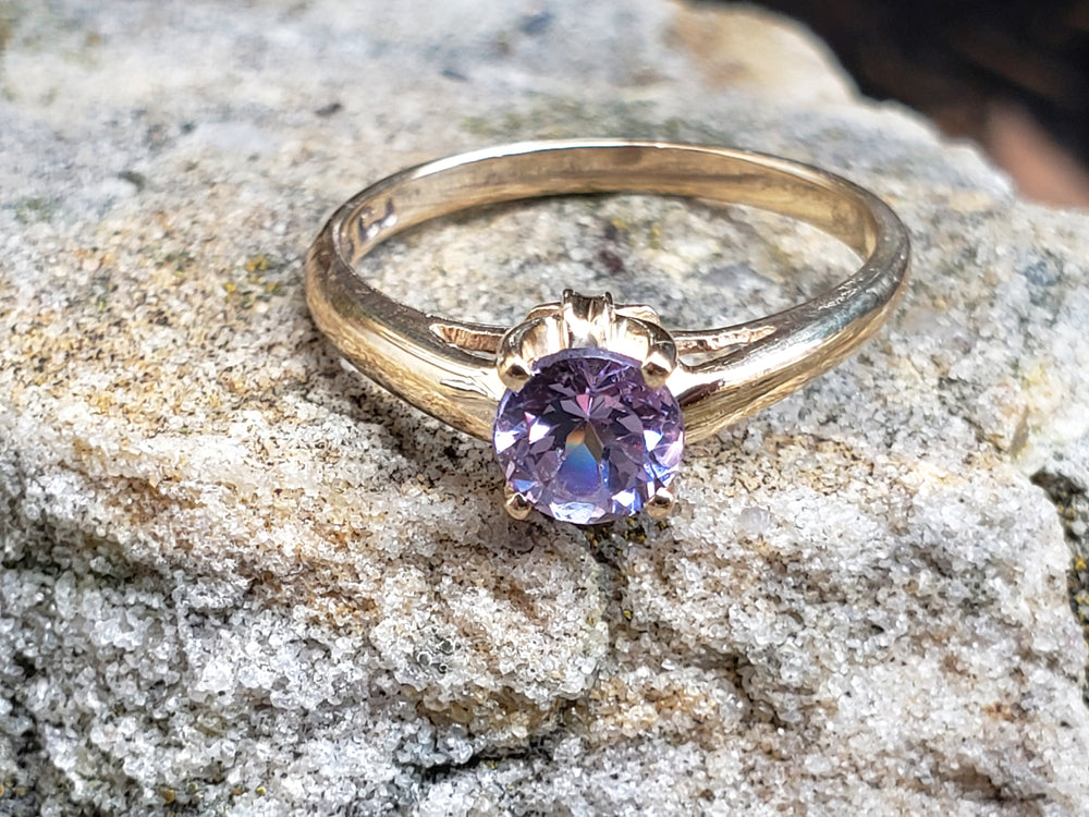Birks Spinel Ring / Purple Spinel Birks Vintage Ring / Spinel Solitaire Engagement Ring / August Birthstone