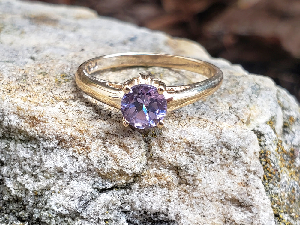 Birks Spinel Ring / Purple Spinel Birks Vintage Ring / Spinel Solitaire Engagement Ring / August Birthstone