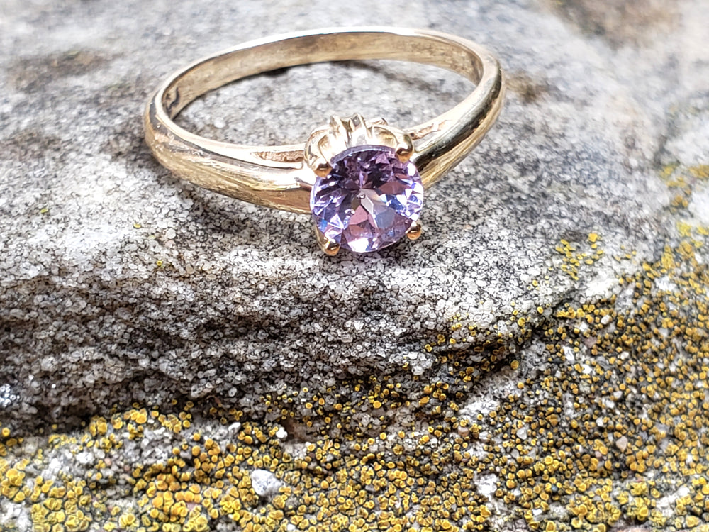 Birks Spinel Ring / Purple Spinel Birks Vintage Ring / Spinel Solitaire Engagement Ring / August Birthstone