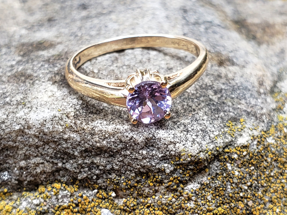 Birks Spinel Ring / Purple Spinel Birks Vintage Ring / Spinel Solitaire Engagement Ring / August Birthstone