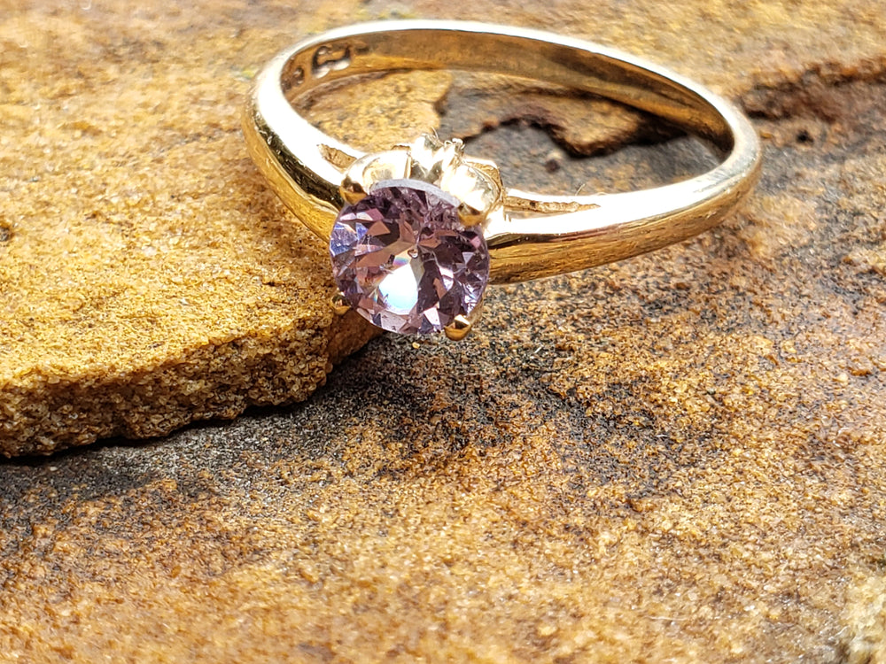 Birks Spinel Ring / Purple Spinel Birks Vintage Ring / Spinel Solitaire Engagement Ring / August Birthstone