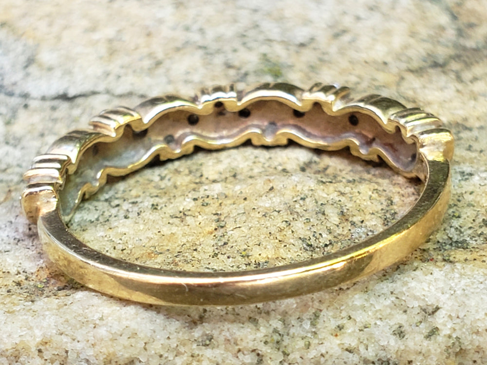 Diamond Semi-Eternity Band / Floral Leaves Band / Diamond Ring