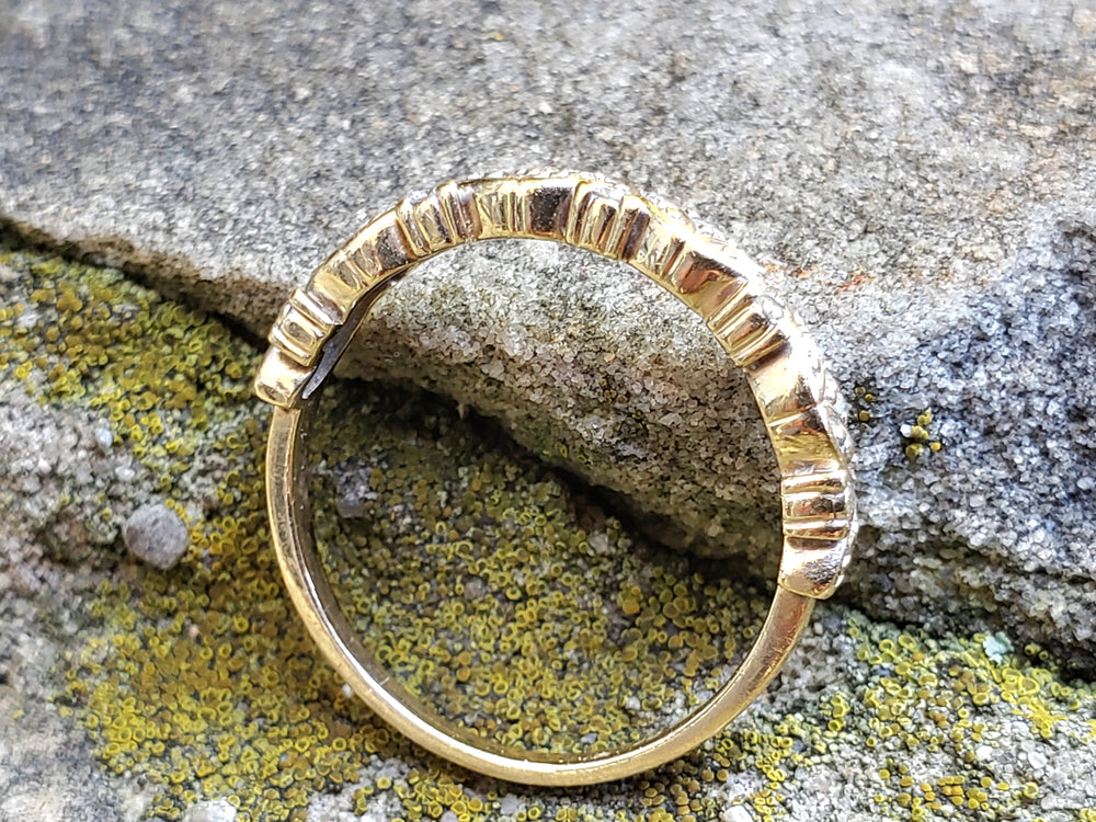 Diamond Semi-Eternity Band / Floral Leaves Band / Diamond Ring