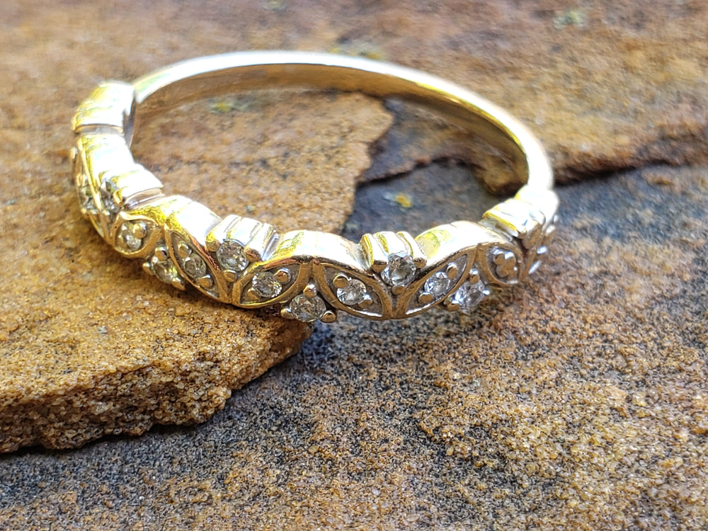 Diamond Semi-Eternity Band / Floral Leaves Band / Diamond Ring