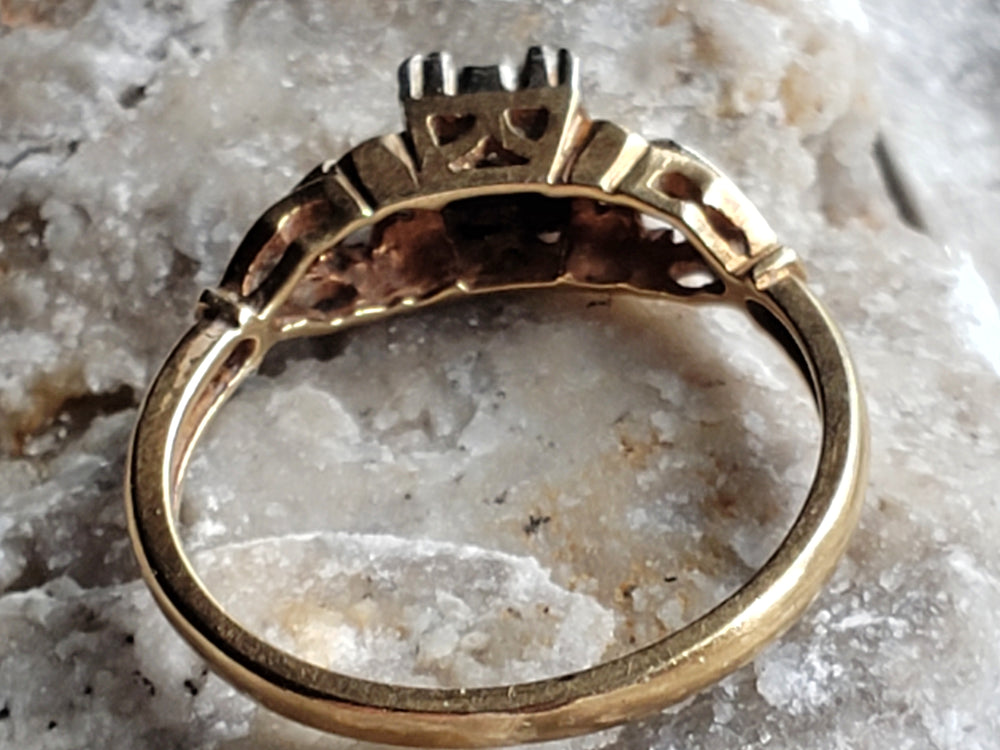 Art Deco Engagement Ring with Old European Cut Diamond / Natural Diamond