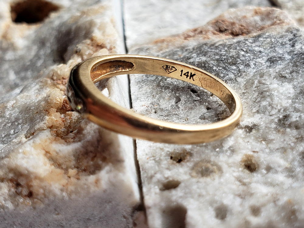 Art Deco Wedding Band / Four Stone Diamond Wedding Band