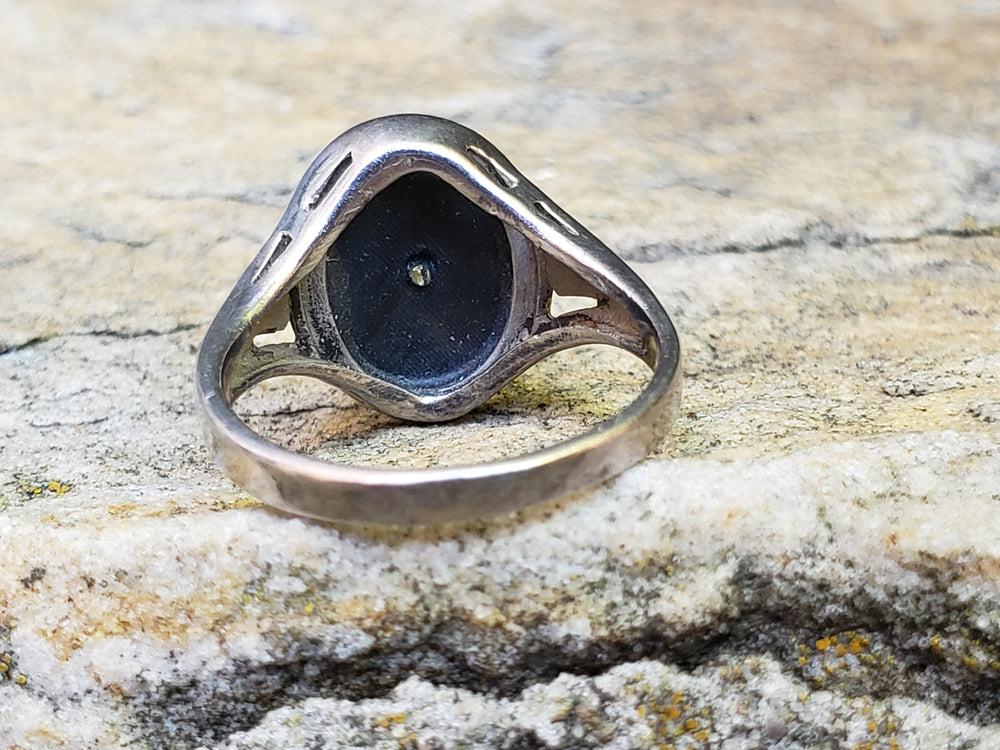 Onyx and Marcasite Statement Ring