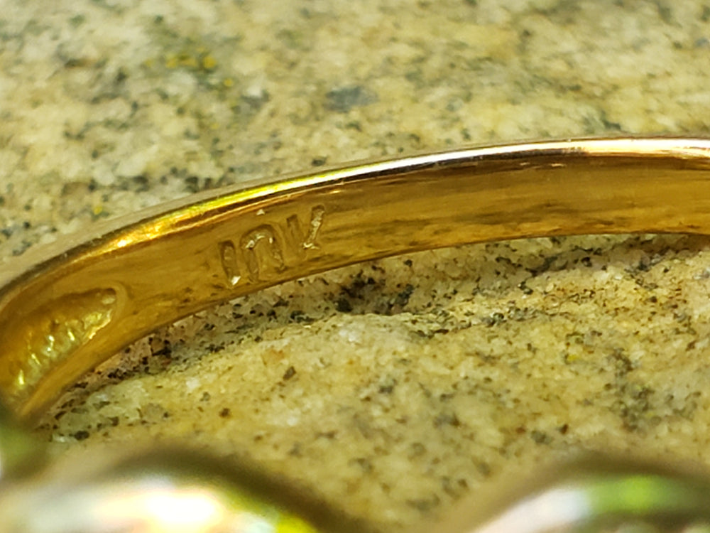 Diamond and Gold Swirl Ring / Diamond Band