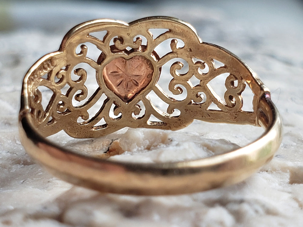 Gold and Rose Gold Filigree Ring