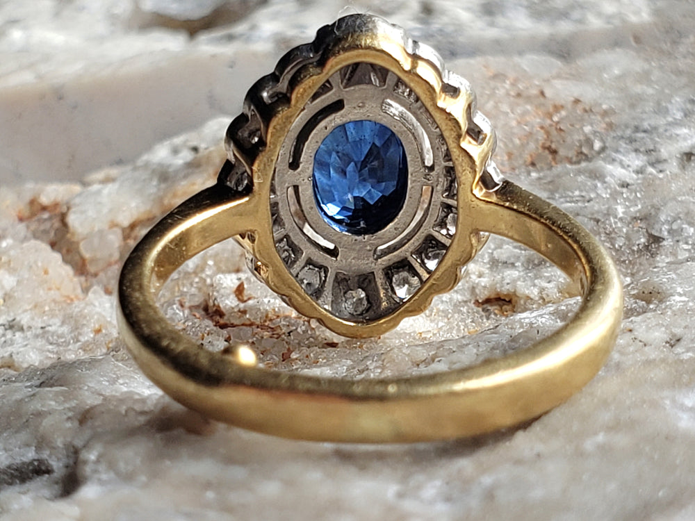 Appraised Vintage Sapphire Ring / Natural Sapphire and Diamond Ring